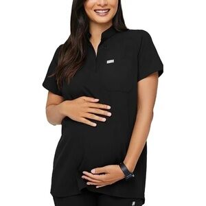 Figs Kitale Black Maternity Top